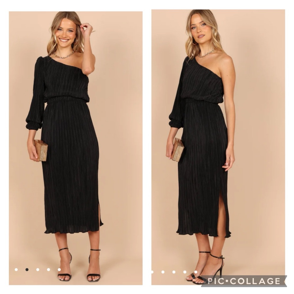 Petal & Pup Black One Shoulder Dress